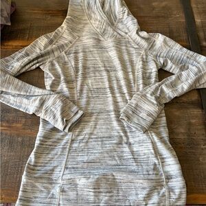 lululemon athletica think fast Gray Striped Hoodie Sz 6